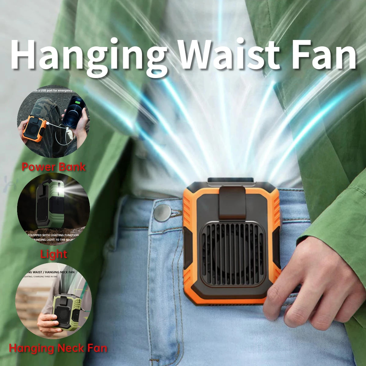 Portable Body/Neck Fan and Power Bank